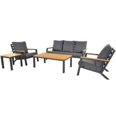 Les - Donnan loungeset aluminium/bamboo grijs product