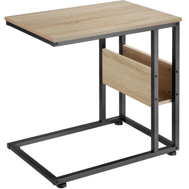 tectake Bijzettafel Wigan 55x36,5x60cm, Industrieel Licht Hout, Eiken Sonoma product