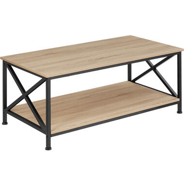 tectake® Salontafel Hout Metaal - 2 Planken - Sonoma Eiken product