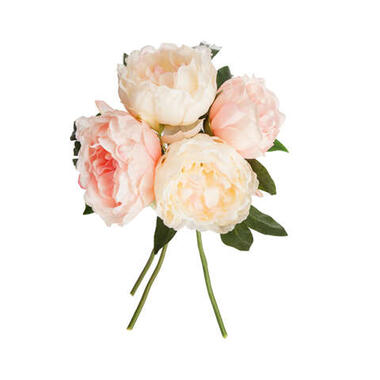 Atmosphera boeket pioenrozen kunstbloemen - roze - 30 cm product