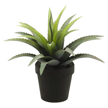 Emerald Kunstplant Agave Bush - groen met stekels - in zwarte pot product