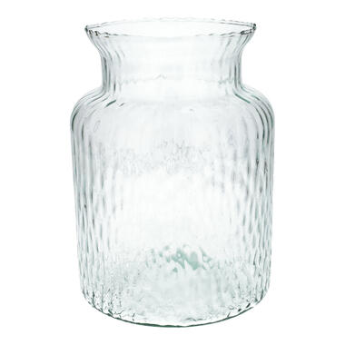 Bloemenvaas Base - transparant glas - D19 x H25 cm - decoratieve vaas product