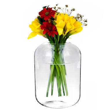 Bloemenvaas Billie - transparant glas - D23 x H30 cm - decoratieve vaas product