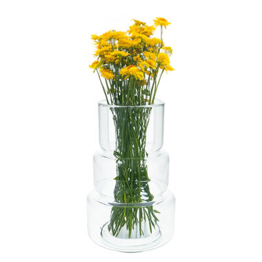 Bloemenvaas Margo - transparant glas - D18 x H28 cm - decoratieve vaas product