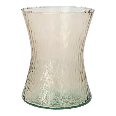 Bloemenvaas Dion - beige glas - D16 x H20 cm - decoratieve vaas product