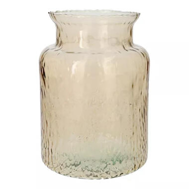Bloemenvaas Base - beige glas - D19 x H25 cm - decoratieve vaas product