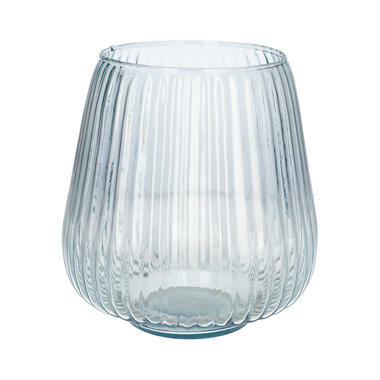 Bloemenvaas Amar - transparant glas - D17,5 x H19 cm - decoratieve vaas product