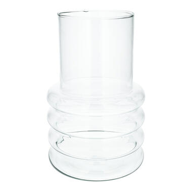 Bloemenvaas Sicily - transparant glas - D18 x H27,5 cm - decoratieve vaas product