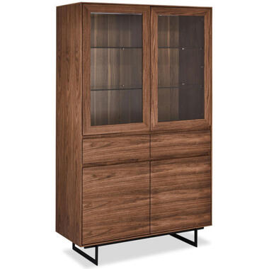 Vitrinekast190cm - Bruin Eikenhout - 110x45x190cm product