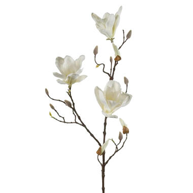 Emerald Kunstbloem Magnolia tak - 90 cm - wit/creme product