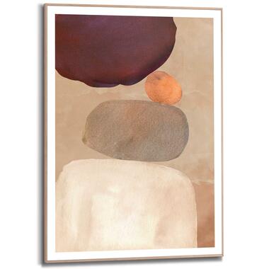 Schilderij Pebble Play - 70x50cm - Bruin product