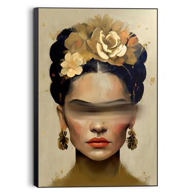 Schilderij Frida in oker - 90x60cm - Goudkleurig product