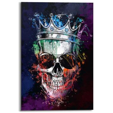 Schilderij Skull Crown - 90x60cm - Bont product