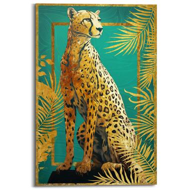 Schilderij Cheetah Pose - 90x60cm - Goudkleurig product