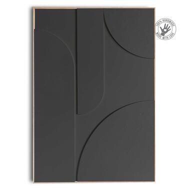 Schilderij - Saturn - charcoal - 100x70 cm Hout,Gips product