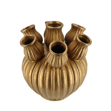 DK Design vaas Amsterdam - tulpenvaas middel - goud - D18 x H17 cm product