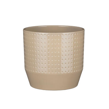 Mica Decorations Bloempot Nola - beige - 20 x 18 cm - relief dots product