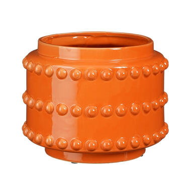 Mica Decorations Bloempot Boaz - gebobbeld - oranje - 16.5x21cm product