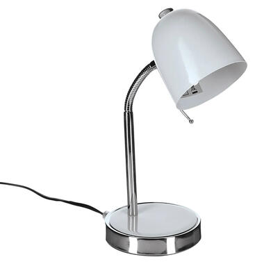 Atmosphera Tafellamp/bureaulampje - metaal - wit/zilver - H35 cm product
