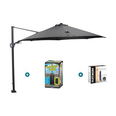 GI Hawaii zweefparasol 350 cm. - Donker grijs - met ingraafvoet en hoes product