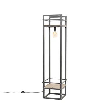 Qazqa vloerlampen cage rack zwart e27 product