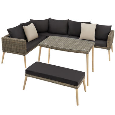 tectake® - lounge loungebank Pula - aluminium frame - natuur - 404793 product