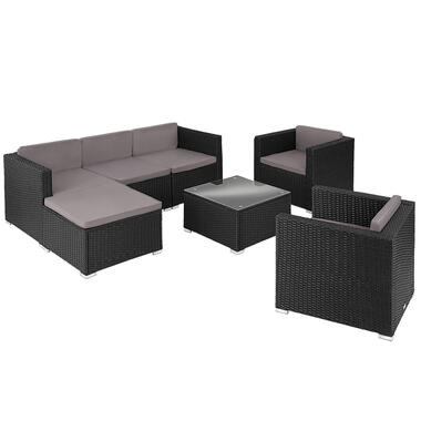 tectake loungeset loungemeubel - 2 fauteuils - zwart- tuinmeubel product