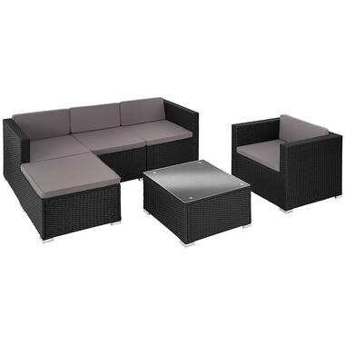 tectake loungeset loungemeubel - met fauteuil - zwart- tuinmeubel product