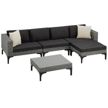 tectake loungeset loungemeubel - aluminium frame - grijs- tuinmeubel product