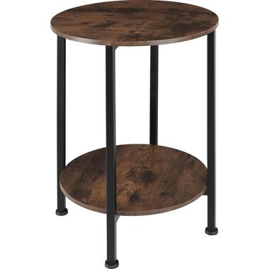 tectake Bijzettafel Ballina 45x64cm, Industrieel Hout Donker, Rustiek