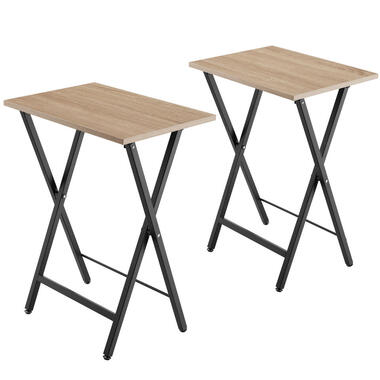 tectake Set van 2 bijzettafels Phoenix, Industrieel Licht Hout, Eiken Sonoma product