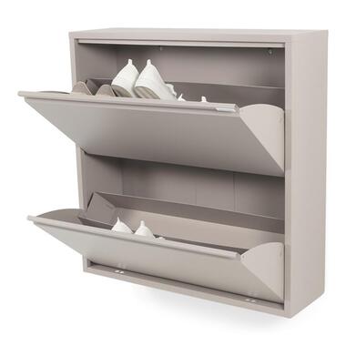 Redin Design Pippen industrieel schoenenkast 2 lade Taupe metaal 75x22,5x187 product