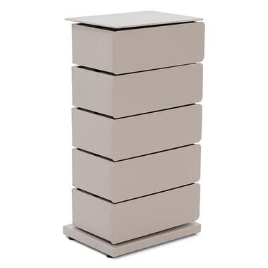 Redin Design Rodman industrieel Schoenenkast 5 lade Taupe metaal 37x26x72.5 product