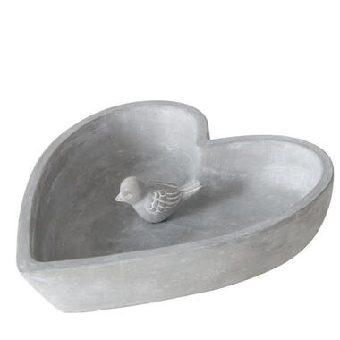 Boltze vogelbad/voederschaal - hart - grijs - beton - 24 x 5 cm product