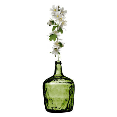 Natural Living Fles vaas - groen transparant - glas - 25 x 40 cm product