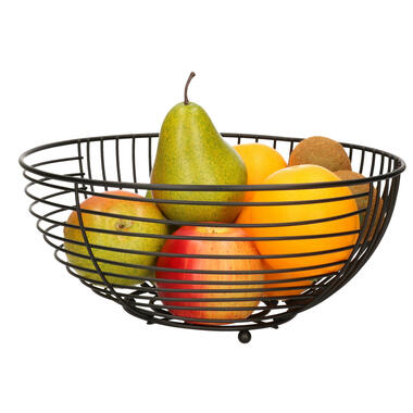 Kinvara Fruitschaal/fruitmand - draad metaal - D28 x H12 cm - zwart product