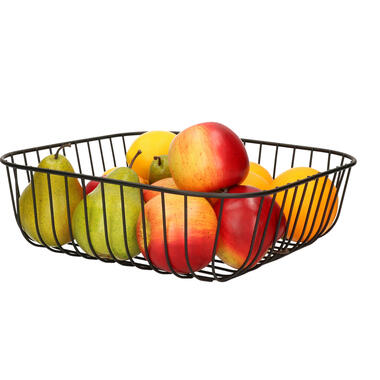 Kinvara Fruitschaal/fruitmand - draad metaal - D30 x H9 cm - zwart product