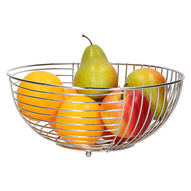 Kinvara Fruitschaal/fruitmand - draad metaal - D28 x H12 cm - zilver product