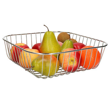 Kinvara Fruitschaal/fruitmand - draad metaal - D30 x H9 cm - zilver product