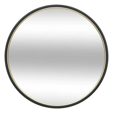 Atmosphera Spiegel/wandspiegel - rond - D48 cm - metaal/glas - zwart product