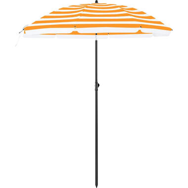 ACAZA Stok Parasol, 160 cm Diamter, kantelbaar, met draagtas - oranje gestreept product