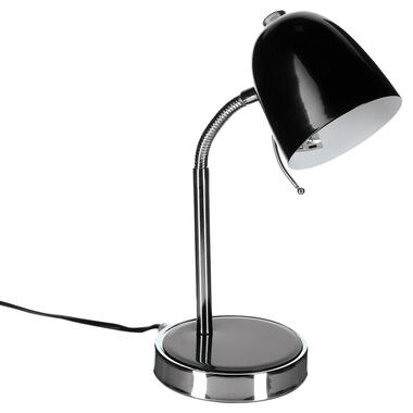 Atmosphera Tafellamp/bureaulampje - metaal - zwart/zilver - H35 cm product