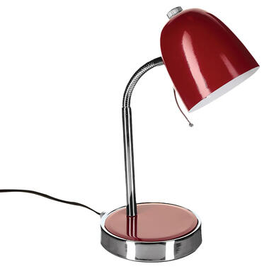Atmosphera Tafellamp/bureaulampje - metaal - rood/zilver - H35 cm product