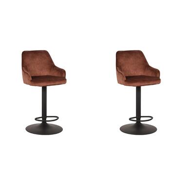 LABEL51 Barkruk Fender - Rust - Velours - 42 x 40cm - set van 2 product