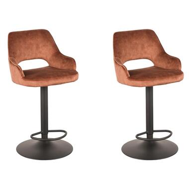 LABEL51 Barkruk Fer - Rust - Velours - 47 x 45cm - set van 2 product