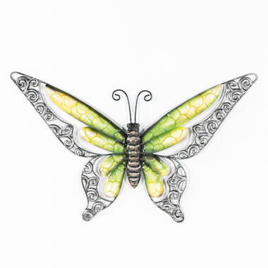 Anna's Collection Tuindecoratie vlinder - groen - 36 x 21 cm - metaal product