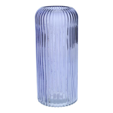 Bellatio Design Vaas - lavendel paars - transparant glas - D10 x H25 cm product