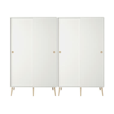 Hioshop kledingkast Softline - 4 schuifdeuren - wit product