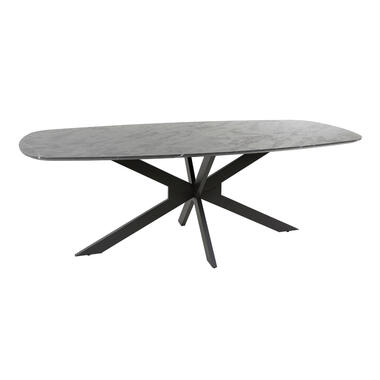 Fraaai - Marco eettafel 215 cm deens ovaal - zwart marmer look product