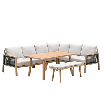 Garden Impressions Decala lounge-diningset - 5-delig - aluminium - teak look product